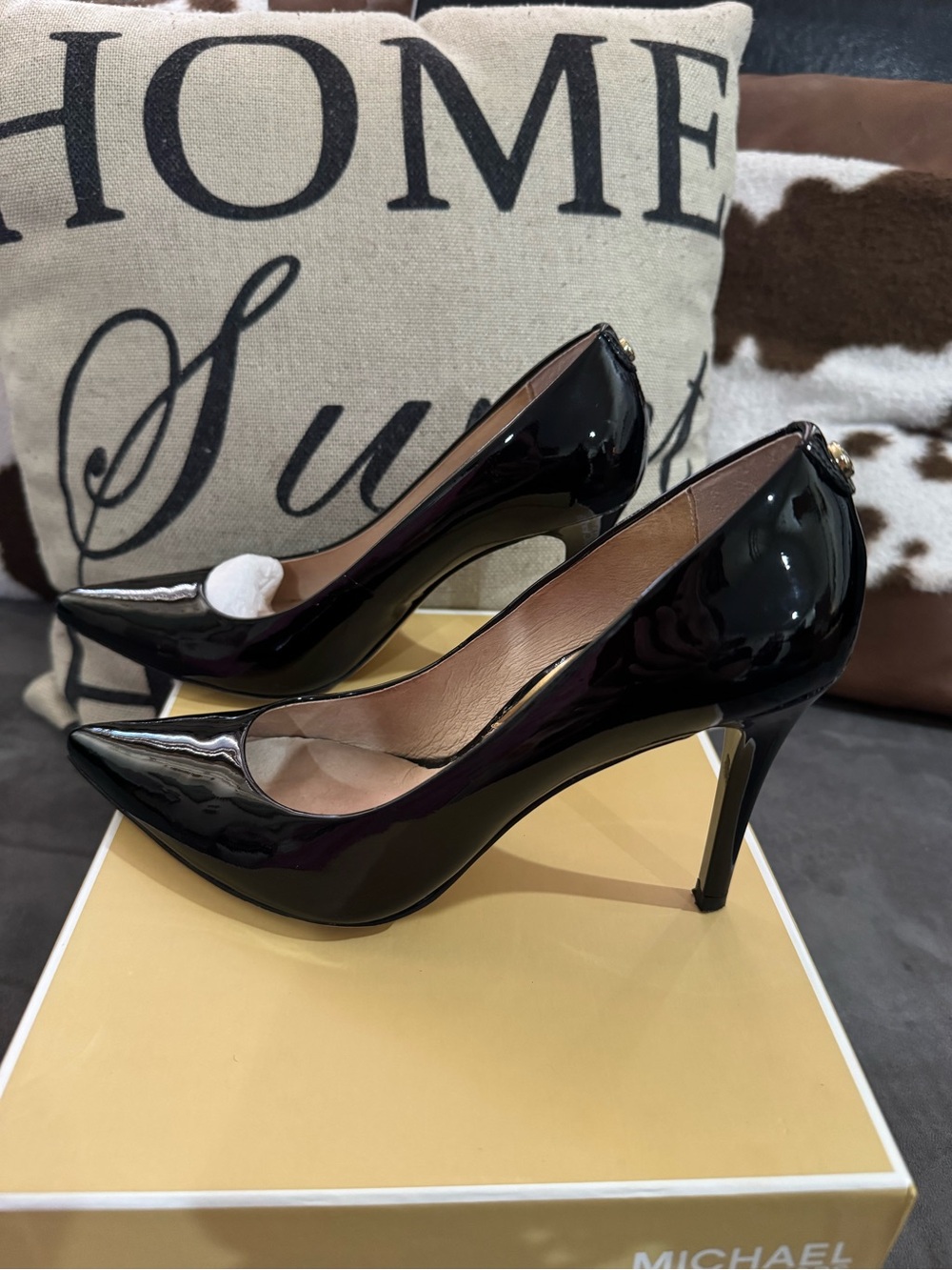 Michael Kors Black Patent Pointed Toe Stilettos